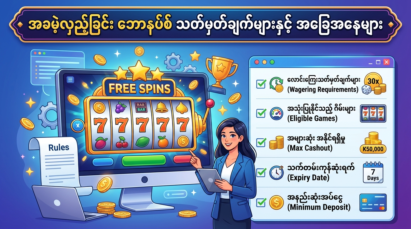 အခမဲ့လှည့်ခြင်း ဘောနပ်စ်များကို အသုံးပြုရာတွင် ဖြစ်ပေါ်နိုင်သော အမှားများ