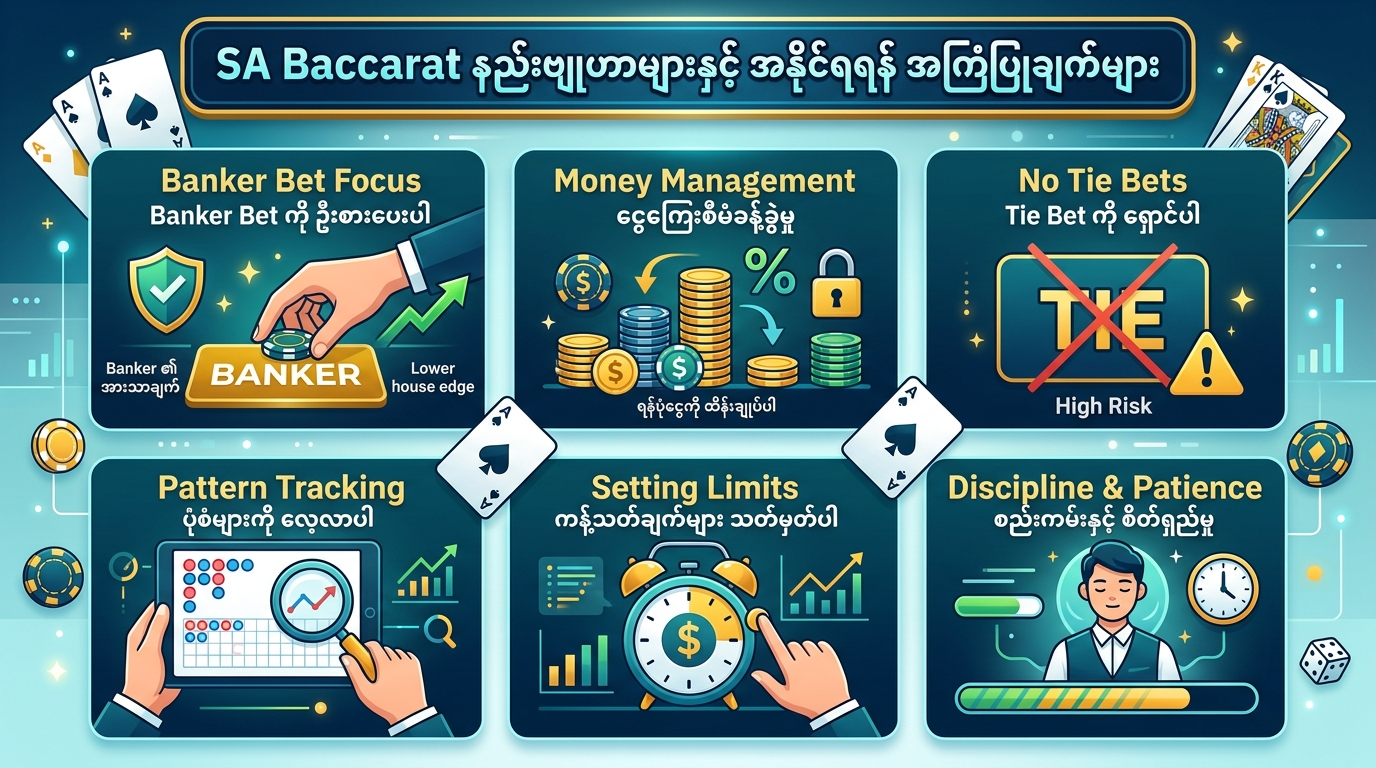 SA Baccarat နည်းဗျူဟာများနှင့် အနိုင်ရရန် အကြံပြုချက်များ